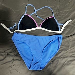 black/blue bikini set